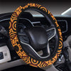 African Pattern Print Design 05 Steering Wheel Cover with Elastic Edge