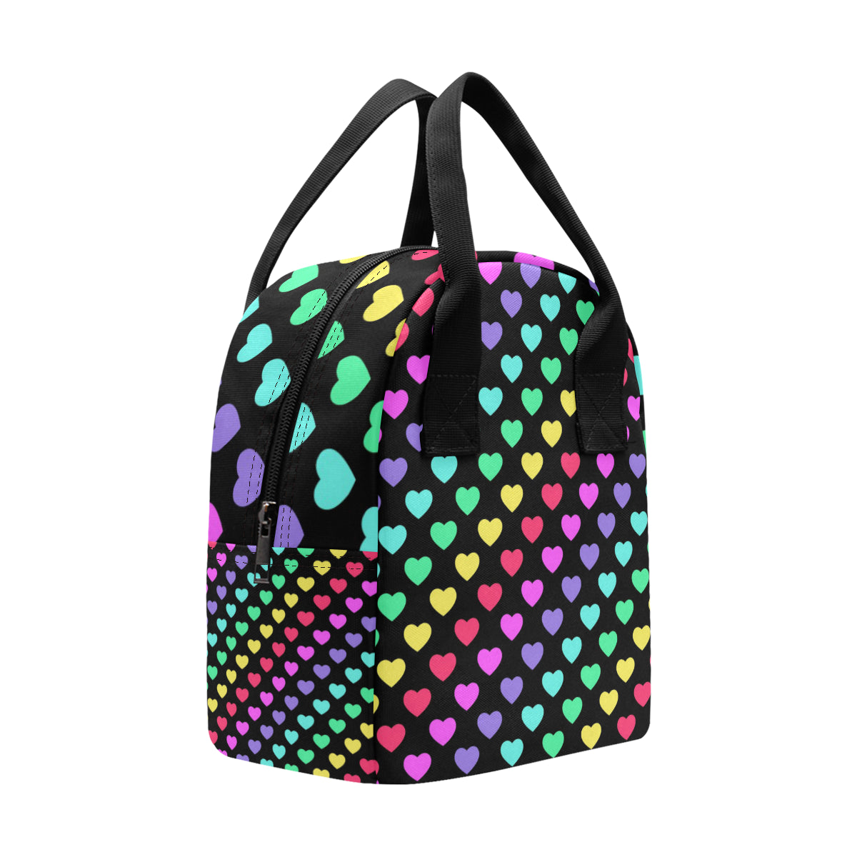 Heart Rainbow Pattern Print Design HE02 Insulated Lunch Bag