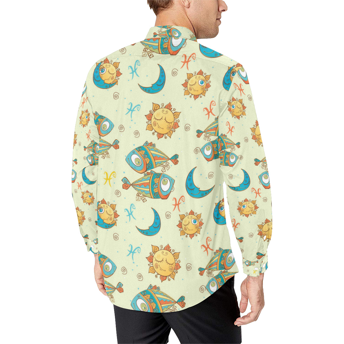 Pisces Pattern Print Design A03 Men's Long Sleeve Shirt