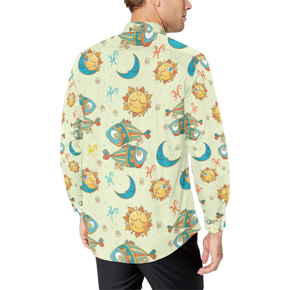 Pisces Pattern Print Design A03 Men's Long Sleeve Shirt