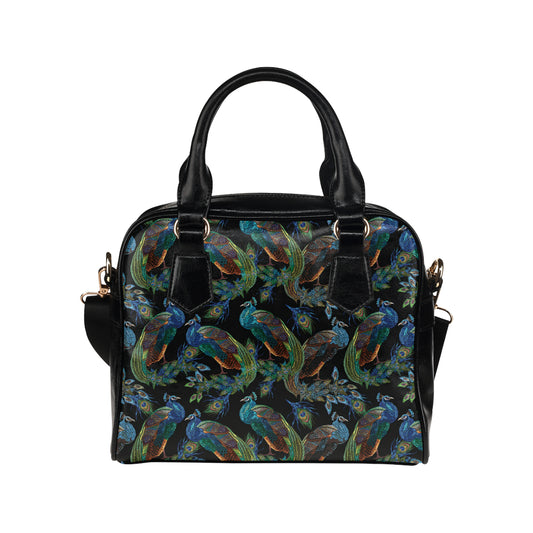 Peacock Pattern Print Design A04 Shoulder Handbag