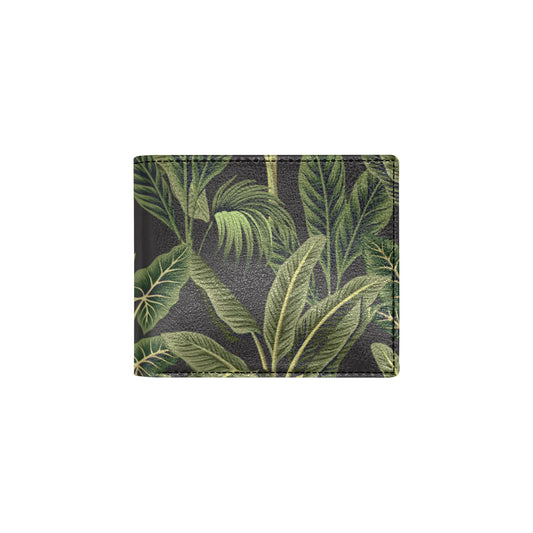 Banana Leaf Pattern Print Design BL04 Men's ID Card Wallet