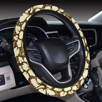 Hawaiian Themed Pattern Print Design H015 Steering Wheel Cover with Elastic Edge