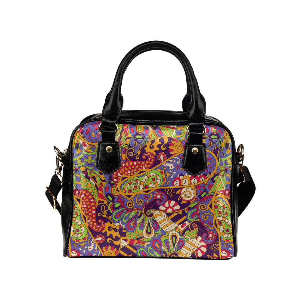 Funky Retro Pattern Print Design A04 Shoulder Handbag