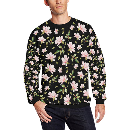 Magnolia Pattern Print Design MAG01 Men Long Sleeve Sweatshirt