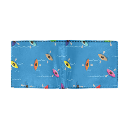 Kayak Pattern Print Design 03 Men's ID Card Wallet