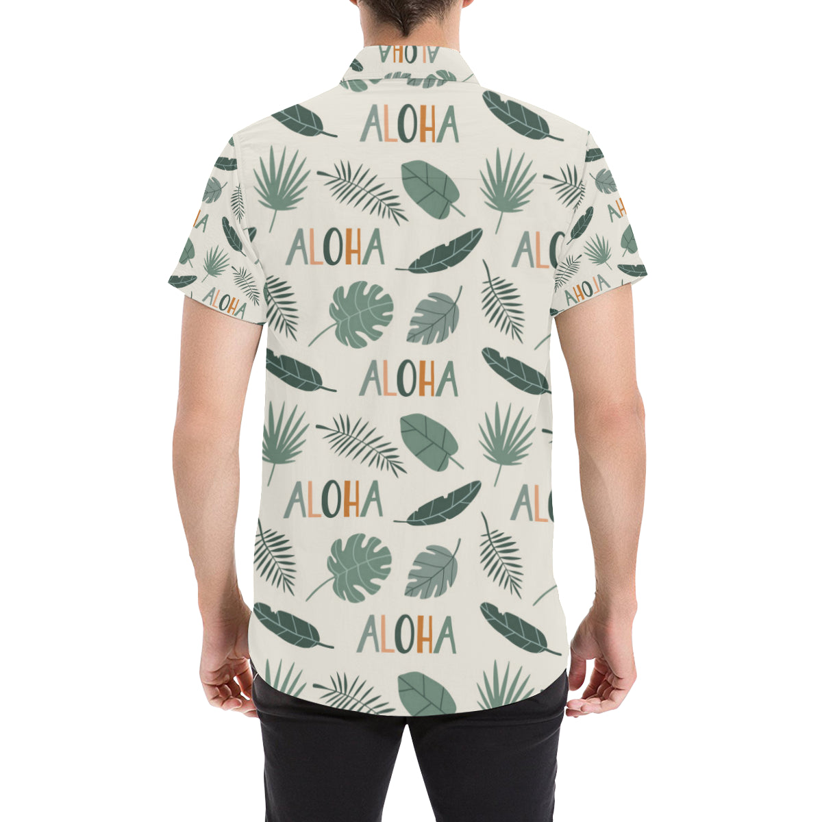 Aloha Hawaii Pattern Print Design 05 Men's Short Sleeve Button Up Shirt