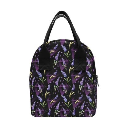 Lavender Pattern Print Design LV07 Insulated Lunch Bag
