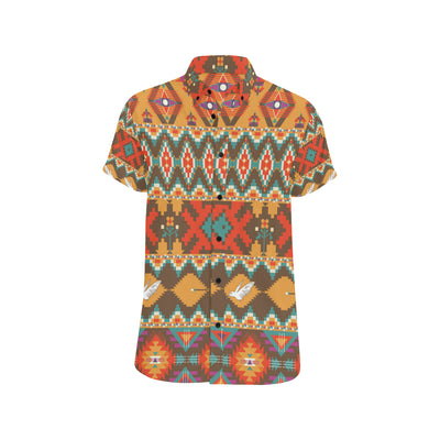 Native Pattern Print Design A01 Men's Short Sleeve Button Up Shirt