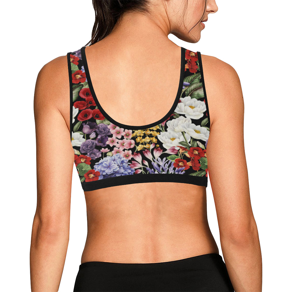 Summer Floral Pattern Print Design SF04 Sports Bra