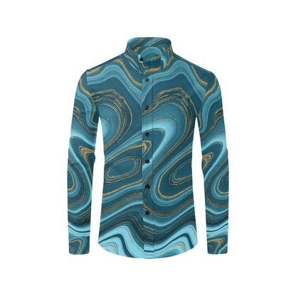 Liquid Pattern Print Design 04 Men's Long Sleeve Shirt