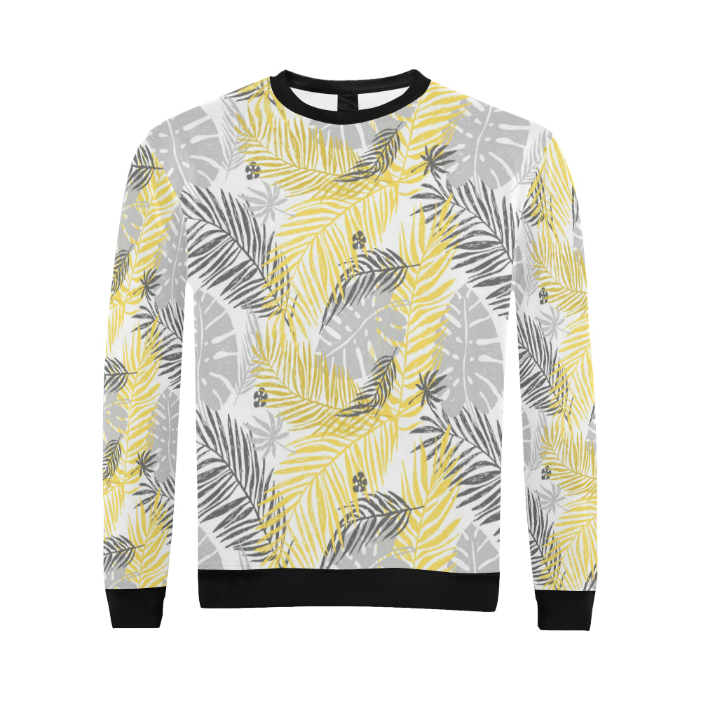 Palm Leaves Pattern Print Design PL012 Men Long Sleeve Sweatshirt