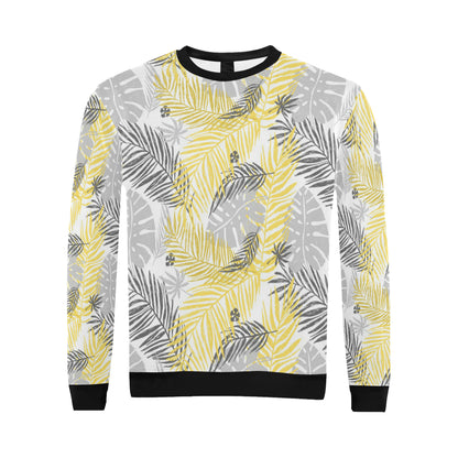 Palm Leaves Pattern Print Design PL012 Men Long Sleeve Sweatshirt