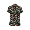 Dinosaur Print Pattern Men's Short Sleeve Button Up Shirt