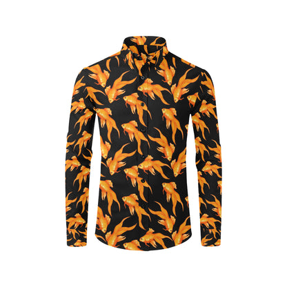 Goldfish Pattern Print Design 03 Men's Long Sleeve Shirt