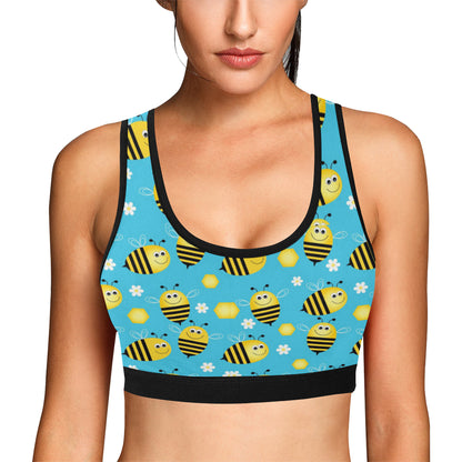Bee Pattern Print Design BEE06 Sports Bra