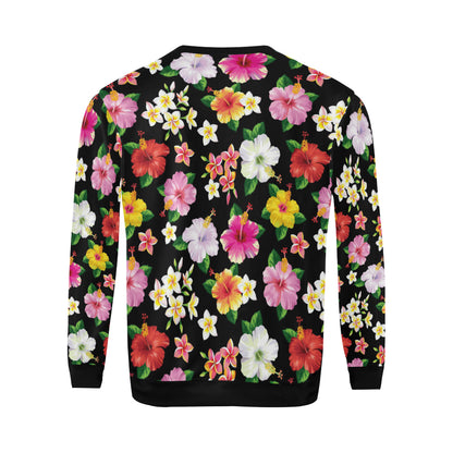 Hibiscus Pattern Print Design HB025 Men Long Sleeve Sweatshirt
