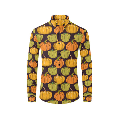 Pumpkin Pattern Print Design A01 Men's Long Sleeve Shirt