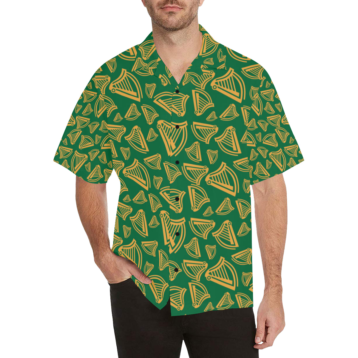 Harp Pattern Print Design 03 Men's Hawaiian Shirt