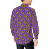 Monarch Butterfly Purple Print Pattern Men's Long Sleeve Shirt