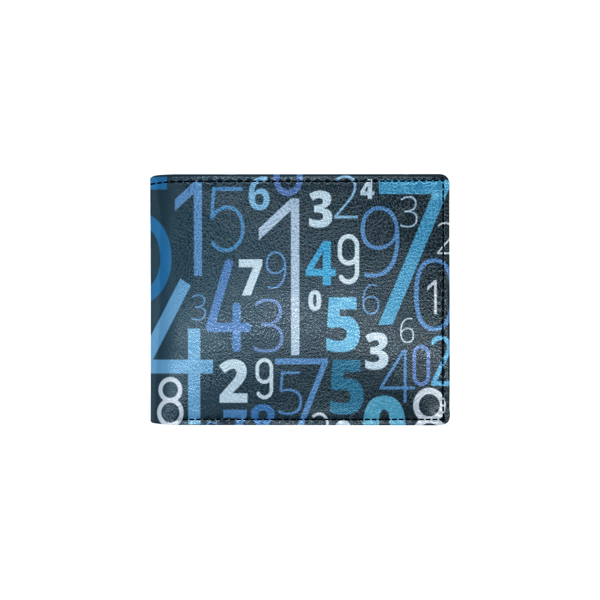 Number Pattern Print Design A02 Men's ID Card Wallet