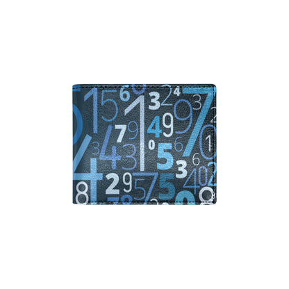 Number Pattern Print Design A02 Men's ID Card Wallet