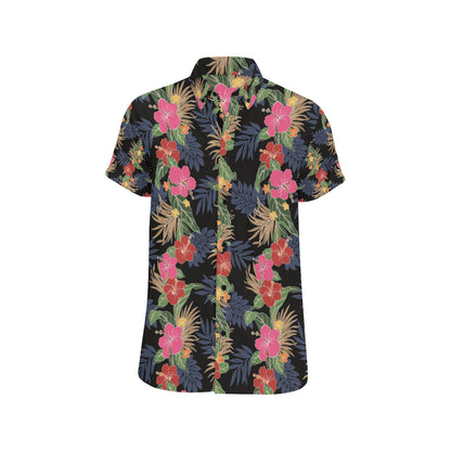 Hawaiian Themed Pattern Print Design H011 Men's Short Sleeve Button Up Shirt