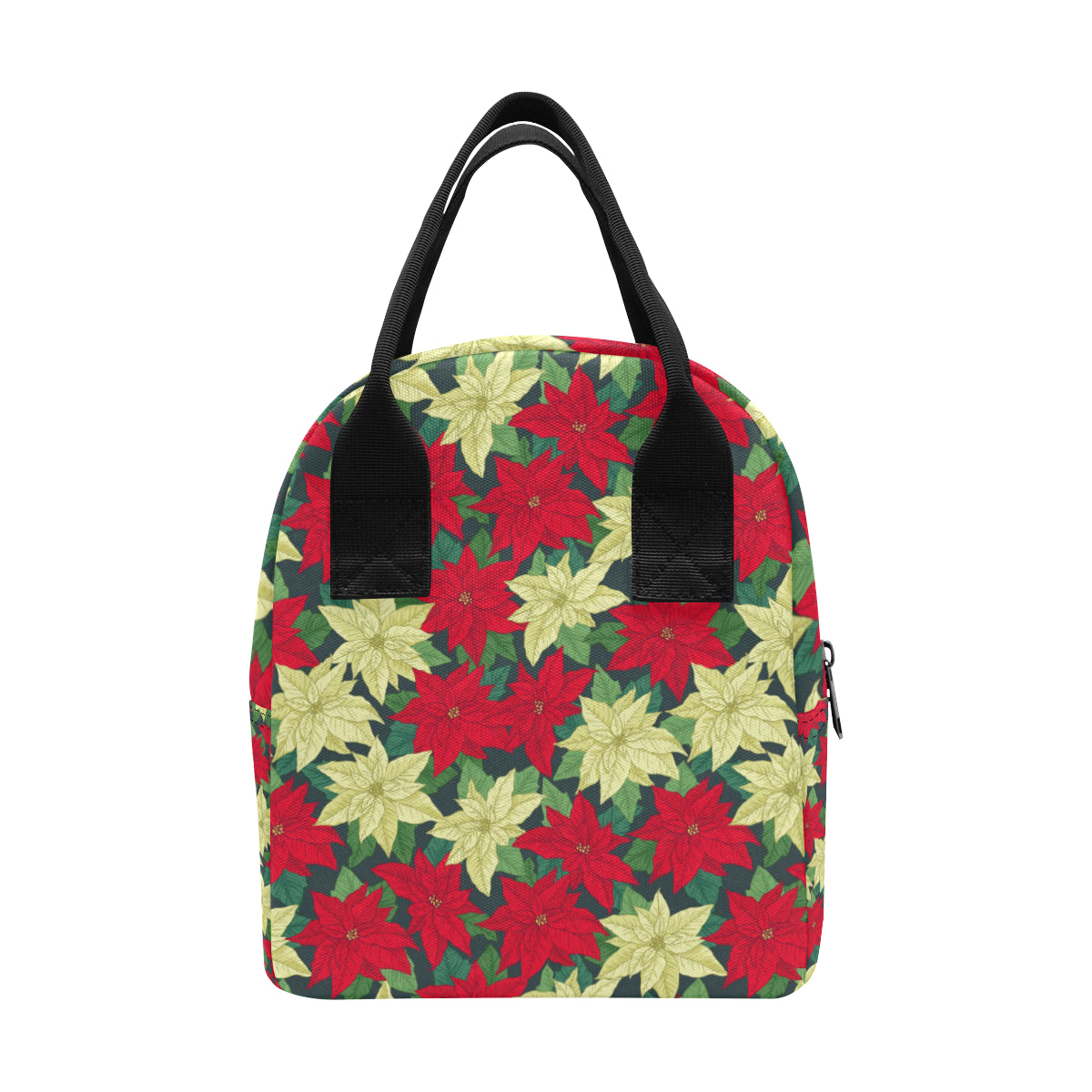 Poinsettia Pattern Print Design POT06 Insulated Lunch Bag