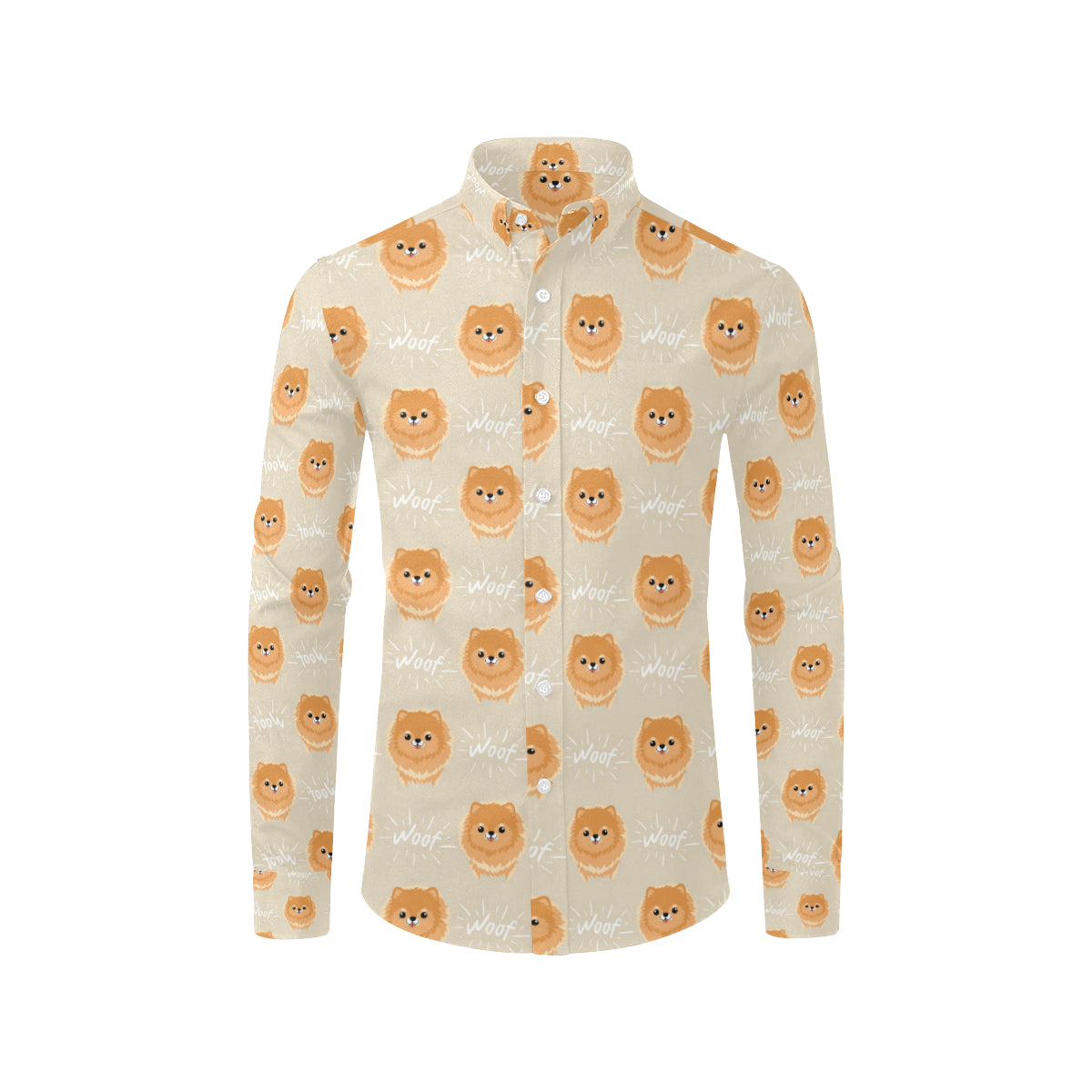 Pomeranians Pattern Print Design A04 Men's Long Sleeve Shirt