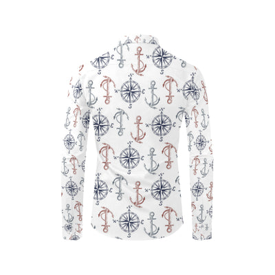 Anchor Pattern Print Design 06 Men's Long Sleeve Shirt