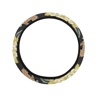 Cheetah Pattern Print Design 04 Steering Wheel Cover with Elastic Edge