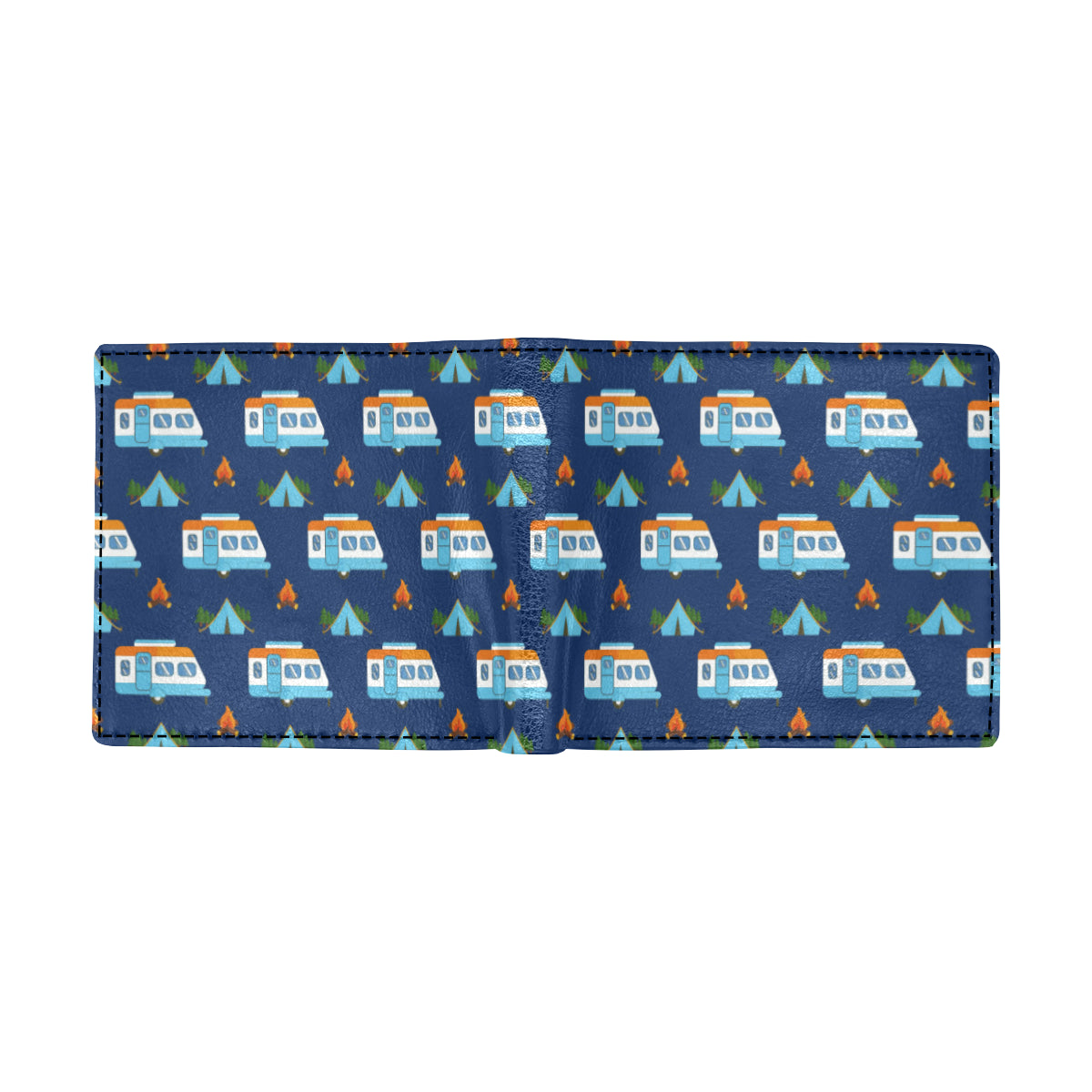 Camper Pattern Camping Themed No 3 Print Men's ID Card Wallet
