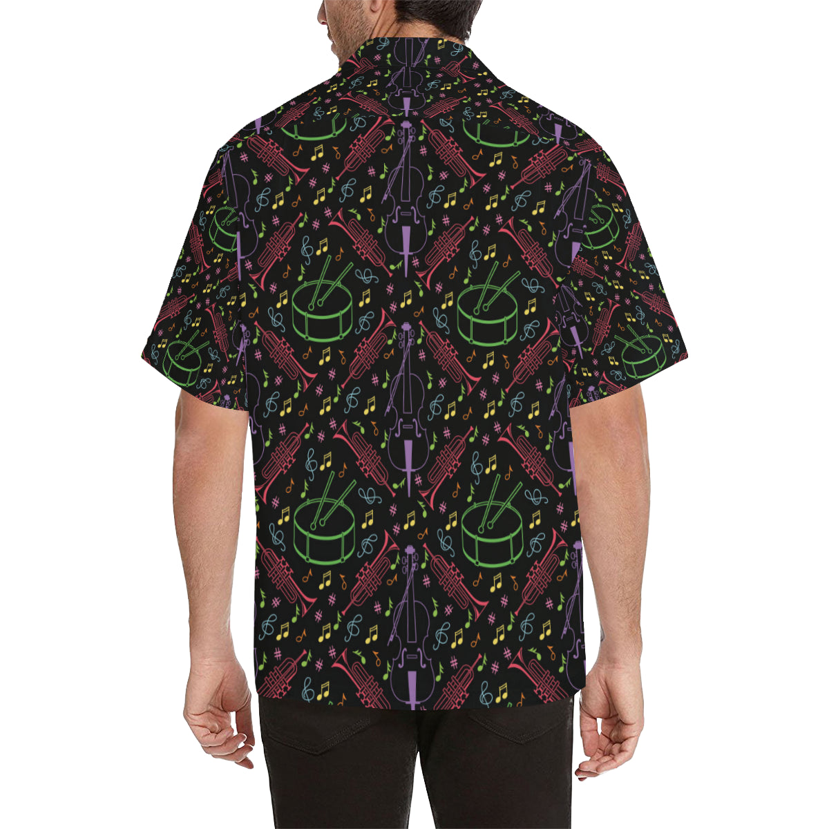 Cello Neon Pattern Print Design 02 Men's Hawaiian Shirt