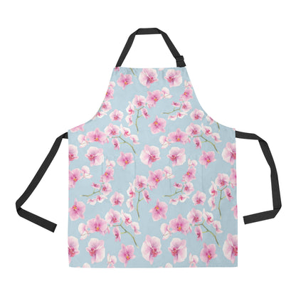 Orchid Pattern Print Design A01 Apron with Pocket