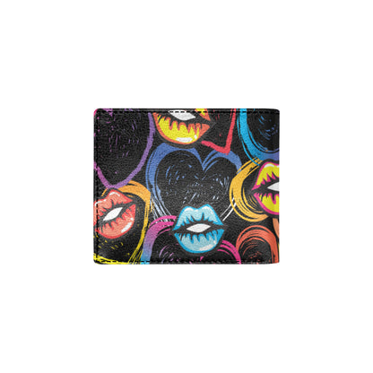 Pop Art Lip Pattern Print Design A03 Men's ID Card Wallet
