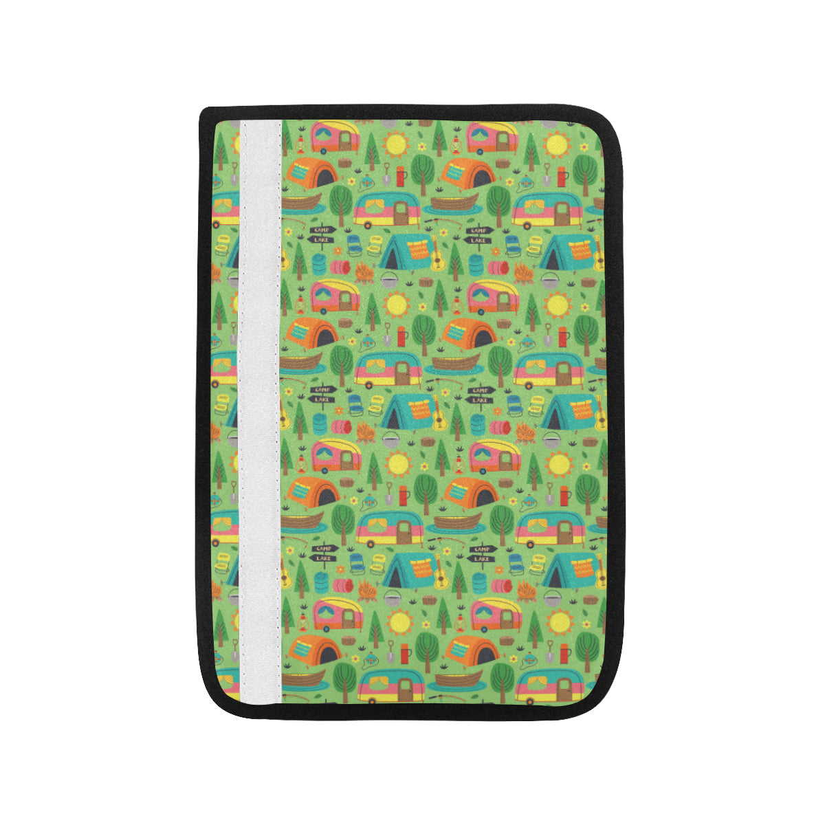 Camping Camper Pattern Print Design 04 Car Seat Belt Cover