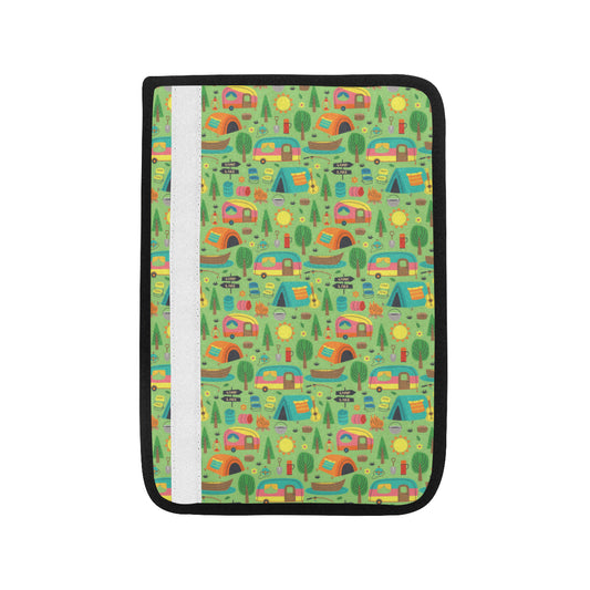 Camping Camper Pattern Print Design 04 Car Seat Belt Cover