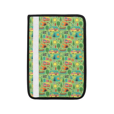 Camping Camper Pattern Print Design 04 Car Seat Belt Cover