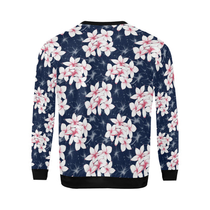Plumeria Pattern Print Design PM017 Men Long Sleeve Sweatshirt