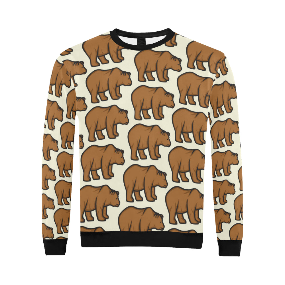 Bear Pattern Print Design BE05 Men Long Sleeve Sweatshirt