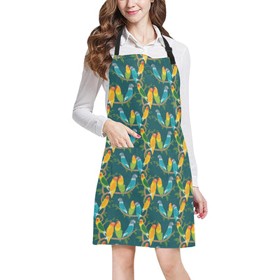 Lovebird Pattern Print Design 02 Apron with Pocket