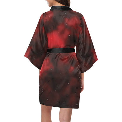 Nebula Pattern Print Design A03 Women's Short Kimono