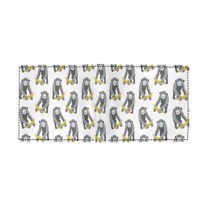Chimpanzee Pattern Print Design 05 Men's ID Card Wallet