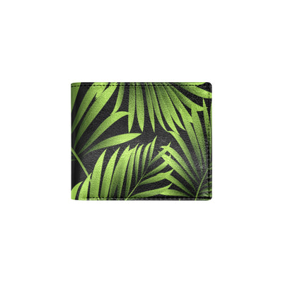 Green Neon Tropical Palm Leaves Men's ID Card Wallet