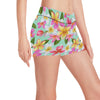 Plumeria Pattern Print Design PM014 Yoga Shorts