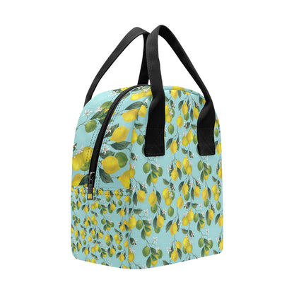 Lemon Pattern Print Design LM05 Insulated Lunch Bag