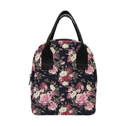 Rose Pattern Insulated Lunch Bag