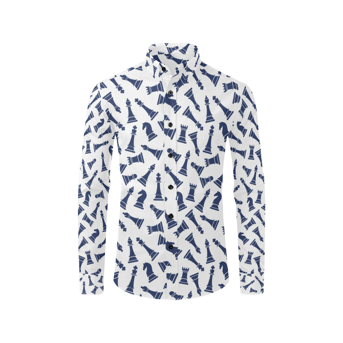 Chess Pattern Print Design 03 Men's Long Sleeve Shirt