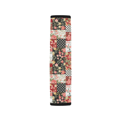 Patchwork Flower Pattern Print Design 03 Car Seat Belt Cover