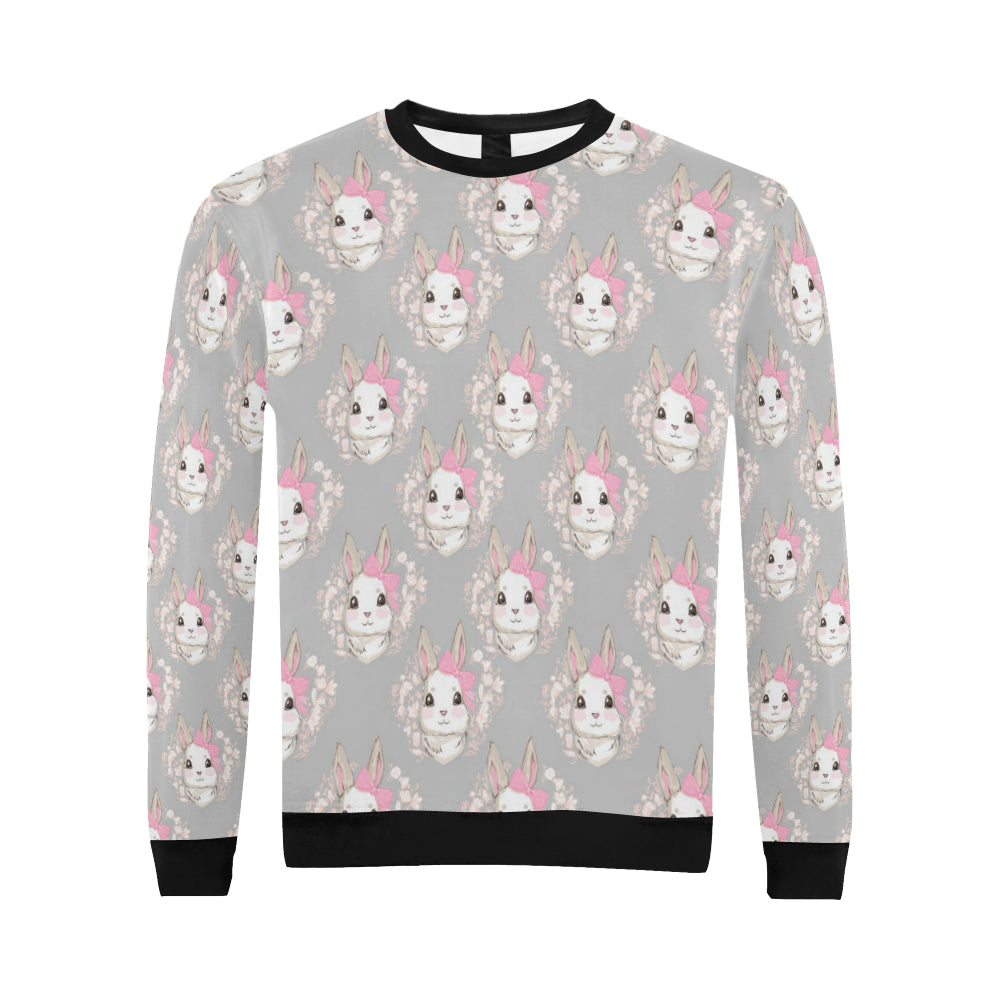 Rabbit Pattern Print Design RB07 Men Long Sleeve Sweatshirt